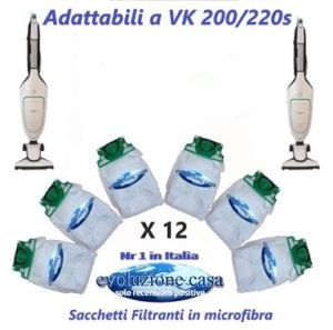 6 Sacchetti folletto vk-200-201 vorwerk acari stop a 5 strati